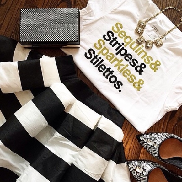 t+j Designs Sequins & Stripes Graphic Tee - Picture 2 of 4